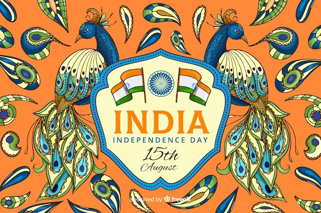 Decorative Indian Independence Day Background Free Vector