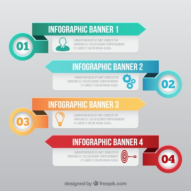 Free Vector Decorative Infographic Banners With Abstract Design