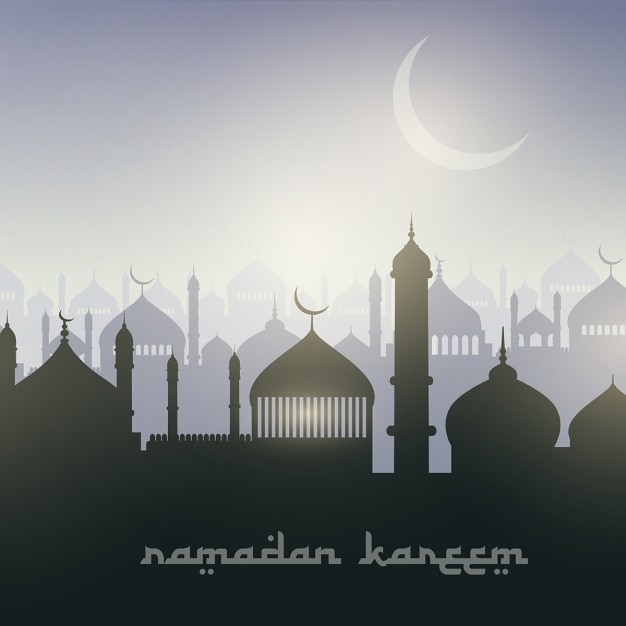 Decorative landscape background for\
ramadan
