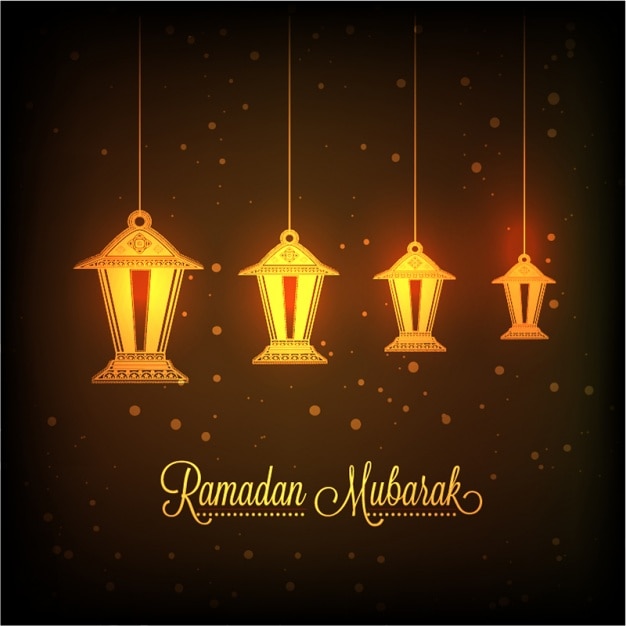 Premium Vector | Decorative lanterns background for ramadan mubarak