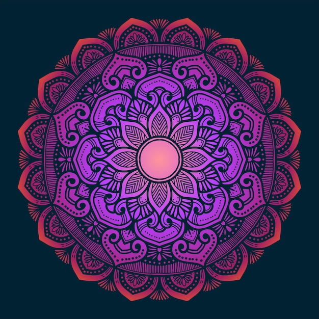 Premium Vector | Decorative mandala art with dual tone color gradient