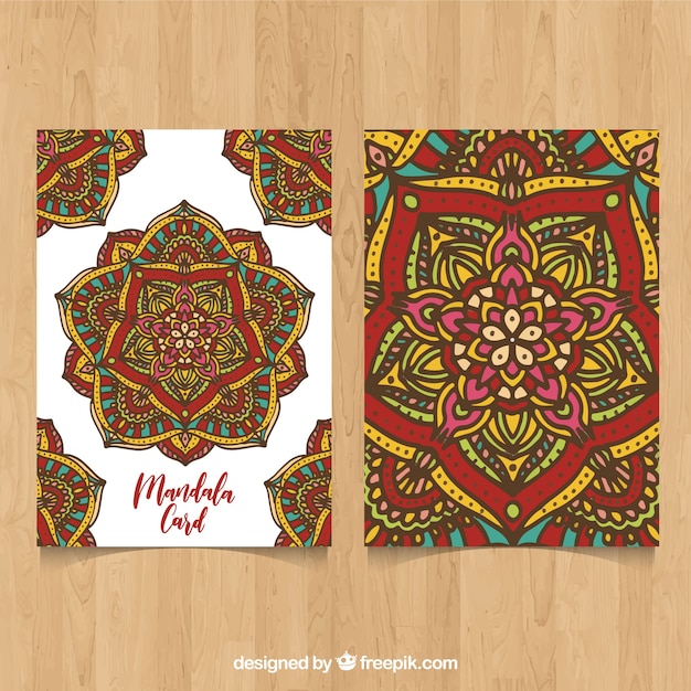 Free Vector Decorative Mandala Card In Hand Drawn Style