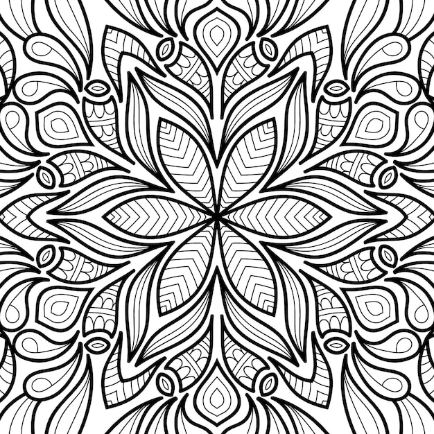 Download Premium Vector Decorative Mandala Colouring Book Page For Adults And Children