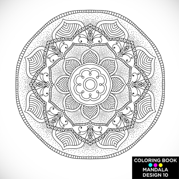 Download Decorative mandala for coloring book Vector | Free Download