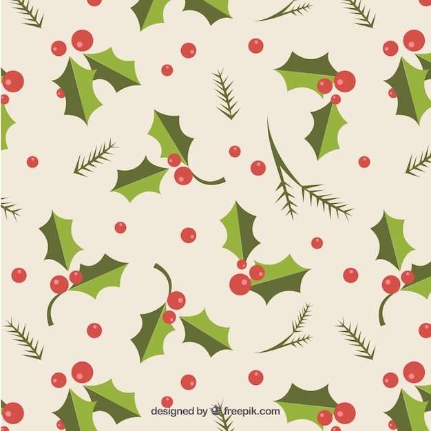 Decorative mistletoes pattern Vector Free Download