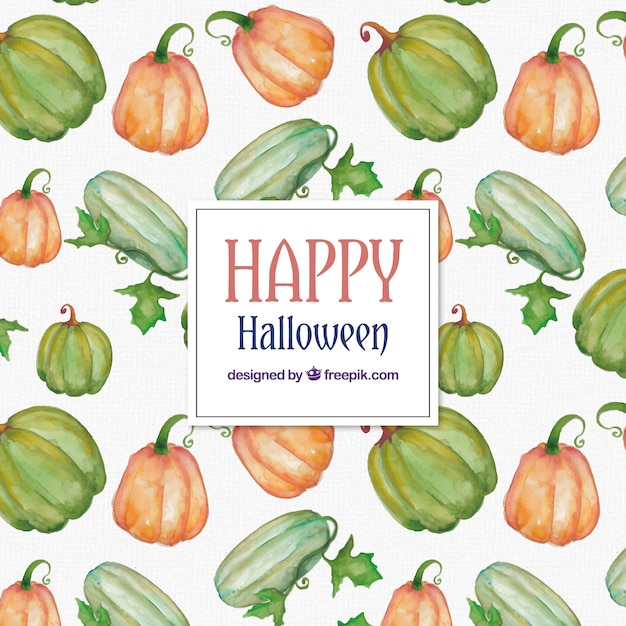 Download Decorative pattern with watercolor halloween pumpkins ...