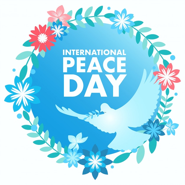Decorative peace symbol for international day of peace Premium Vector
