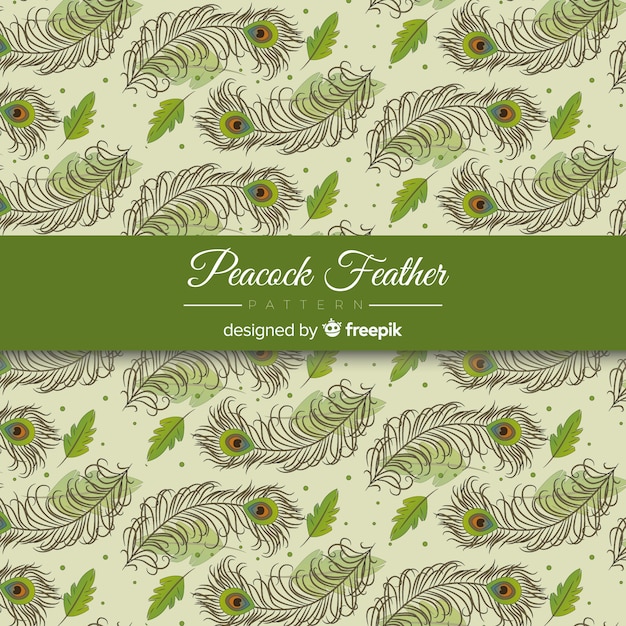 Download Decorative peacock feather pattern design | Free Vector