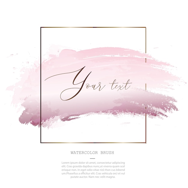 Decorative Pink Watercolor Splash Brush Template Premium Vector