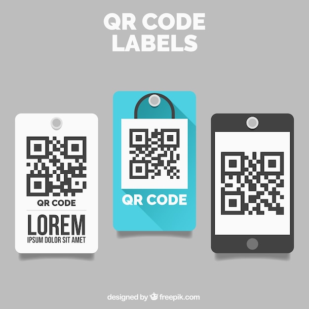 Decorative qr code labels | Free Vector