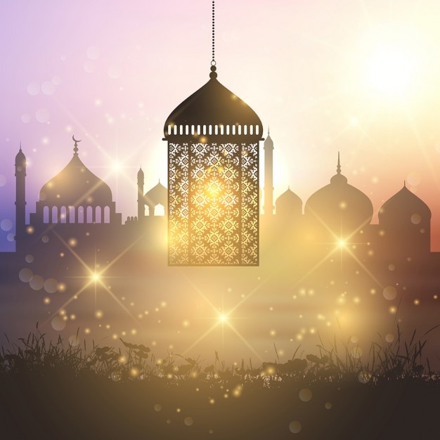 Decorative ramadan lantern background