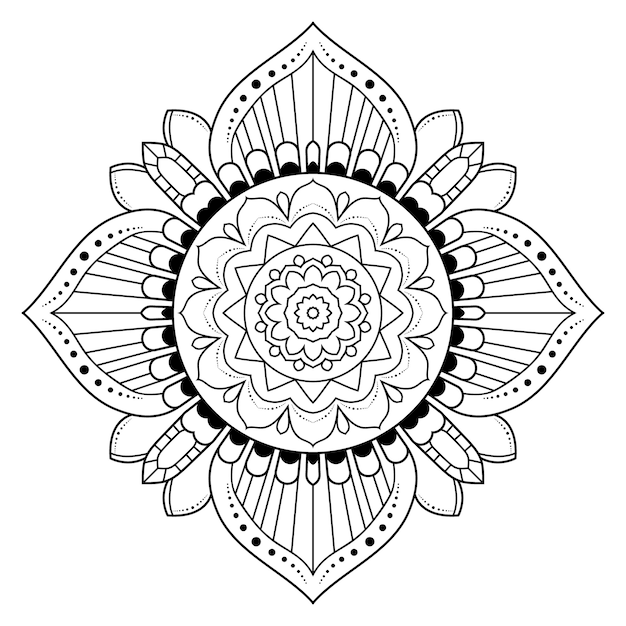 Download Premium Vector | Decorative round ornament outline mandala.