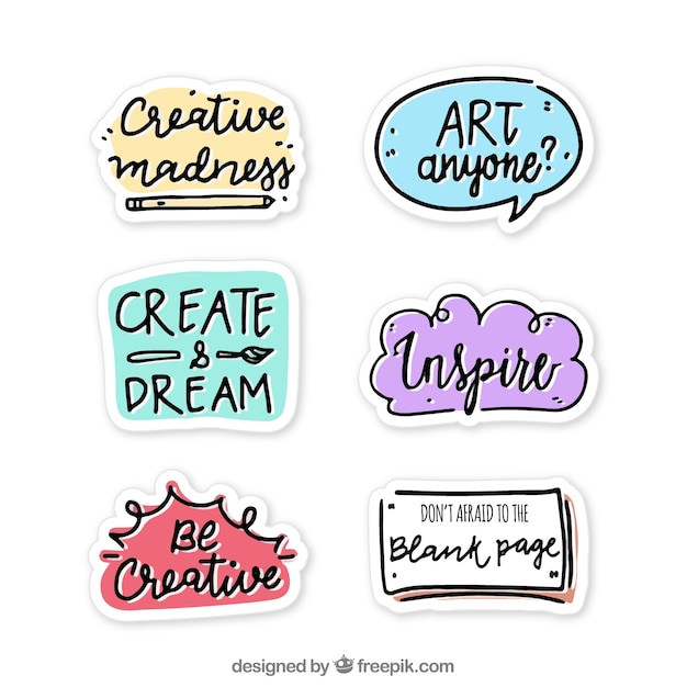 Decorative sticker collection | Free Vector