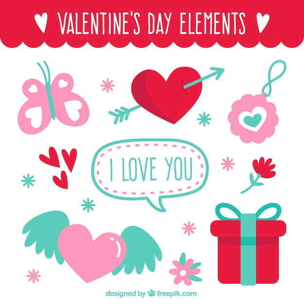 Decorative valentine's day elements