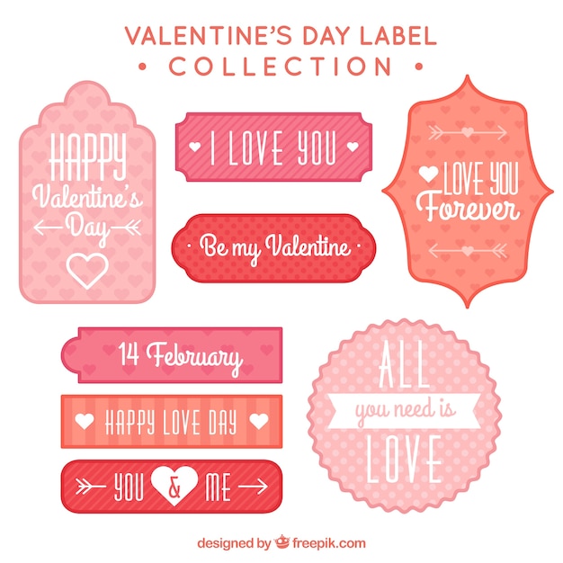 Free Vector | Decorative valentine's day labels with different designs