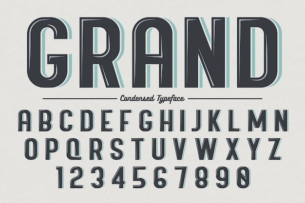 Decorative vector vintage retro typeface Premium Vector