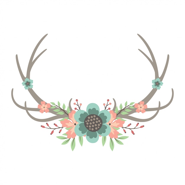 Download Premium Vector | Deer antlers floral