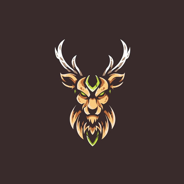 Deer e-sports team logo template | Premium Vector