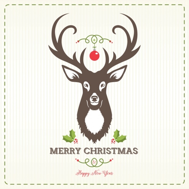 Download Deer head christmas background Vector | Free Download