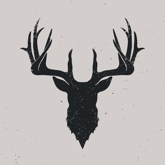 Download Deer head silhouette Vector | Premium Download