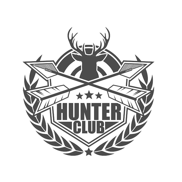 Premium Vector Deer Hunter Club Badge Logo