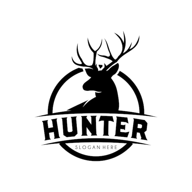 Premium Vector | Deer hunter logo design template