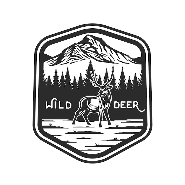 Premium Vector | Deer hunting adventure emblem design