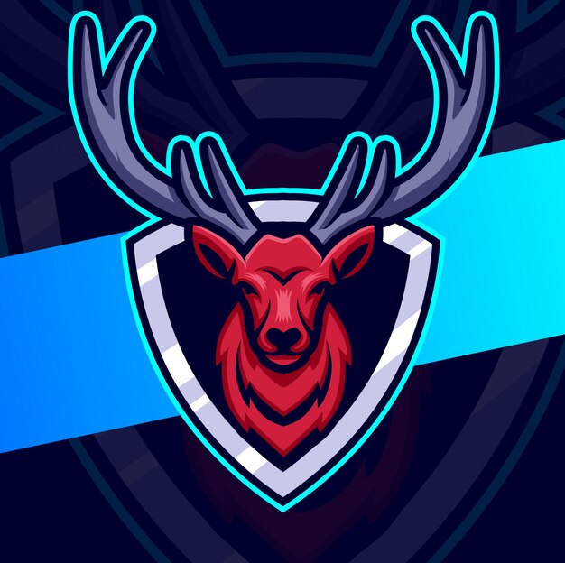 Premium Vector | Deer mascot esport logo design