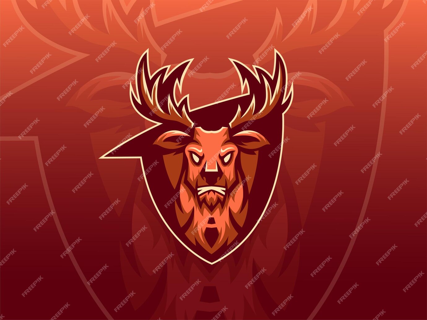 Premium Vector | Deer mascot gaming esport logo template