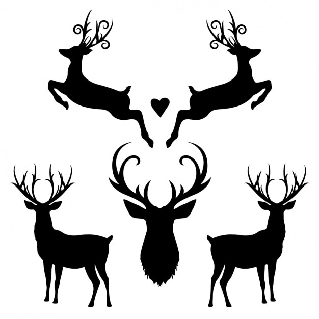 Download Deer silhouette collection Vector | Free Download