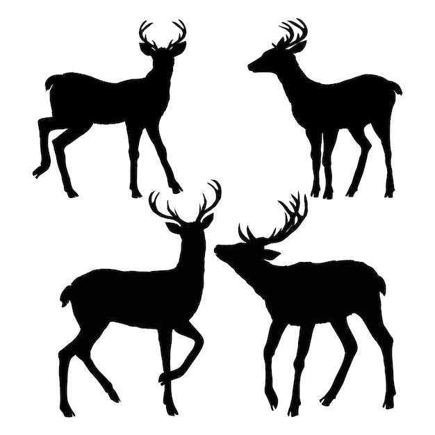 Download Premium Vector | Deer silhouette, vector, illustration