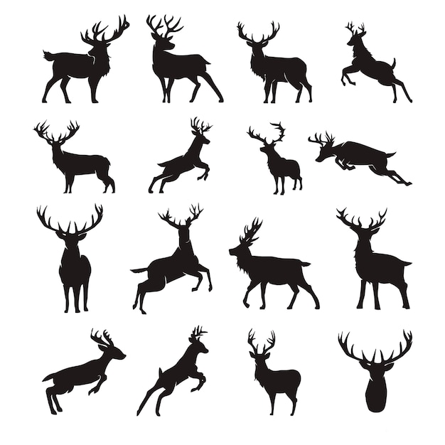 Premium Vector Deer Silhouette Vector Set 6284