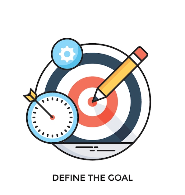 Download Define the goal flat vector icon | Premium Vector