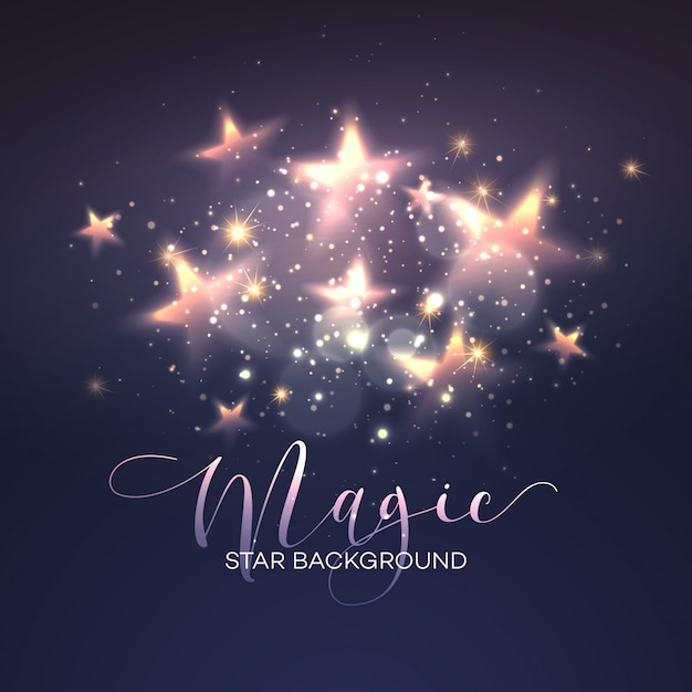Defocused magic star background. vector illustration Premium Vector