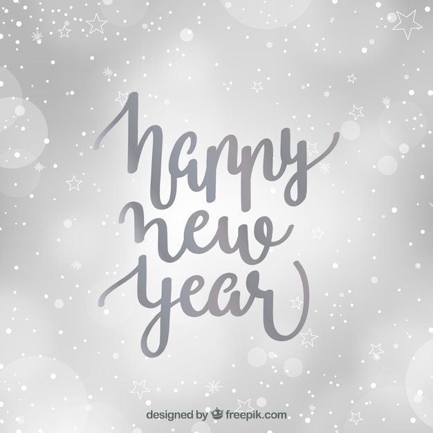 Free Vector | Defocused silver happy new year background