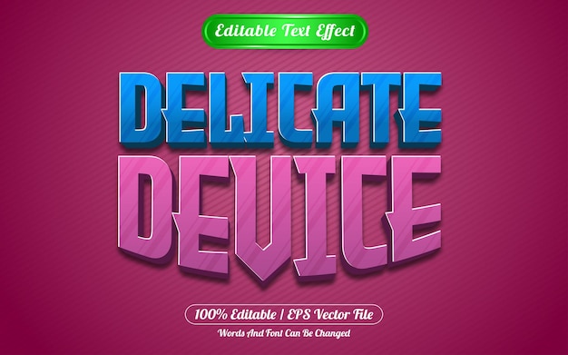 Premium Vector | Delicate device editable text effect template style