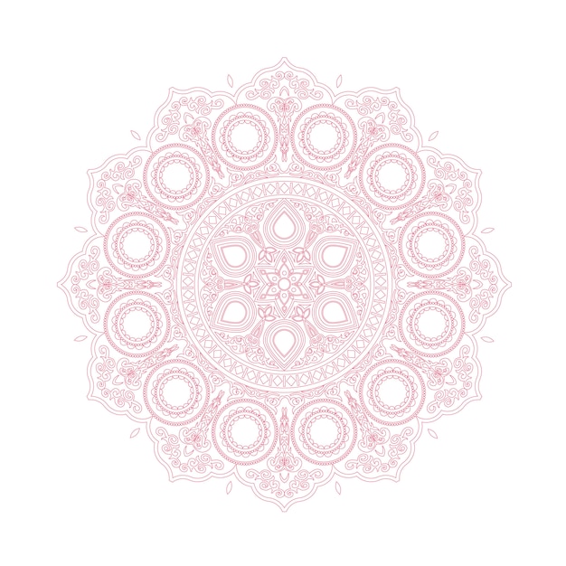 Download Delicate pink lace mandala pattern in boho style Vector ...