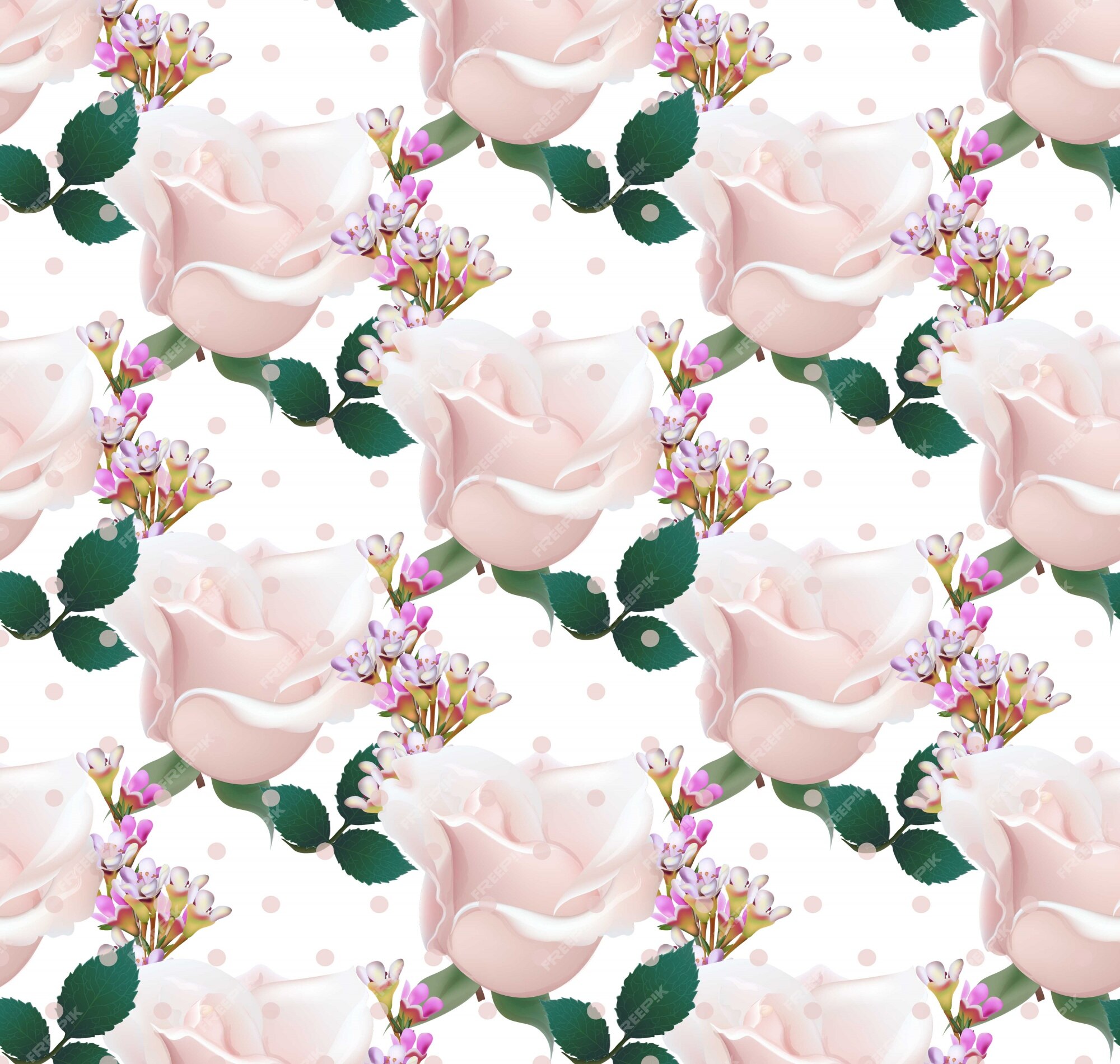 Premium Vector | Delicate rose flowers pattern