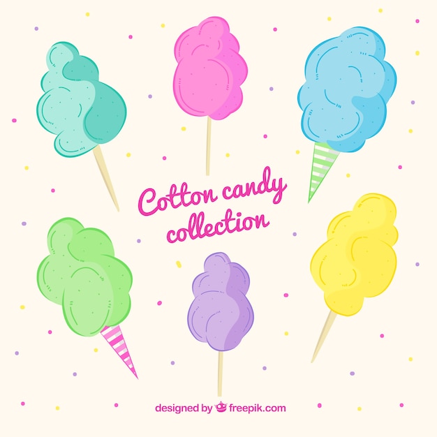 Delicious assortment of cotton candy