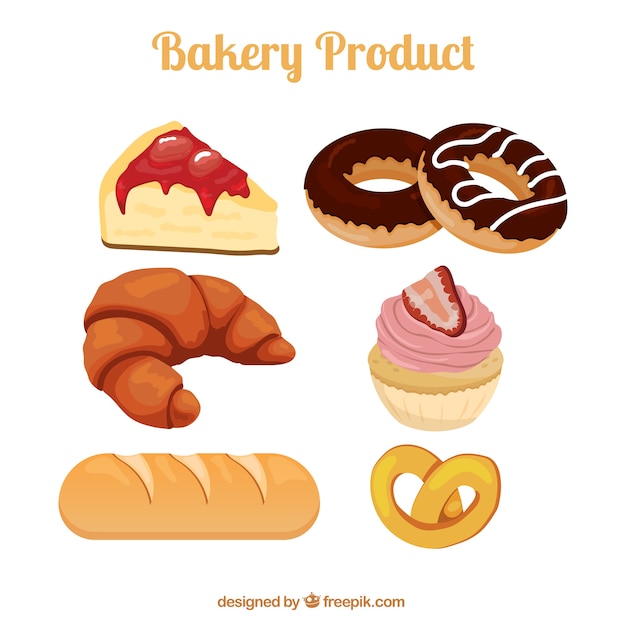 Premium Vector | Delicious bakery products