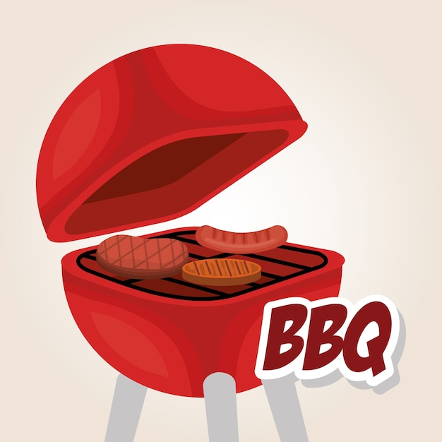 Premium Vector | Delicious bbq grill oven vector illustration design