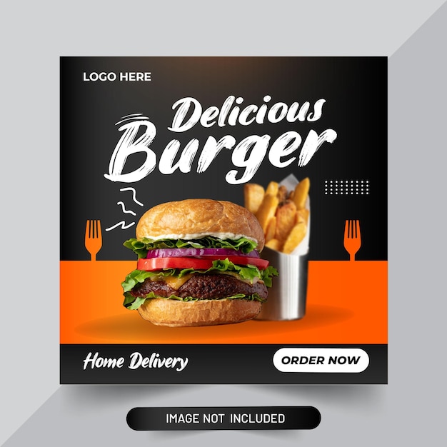 Premium Vector | Delicious burger a social media post banner template ...