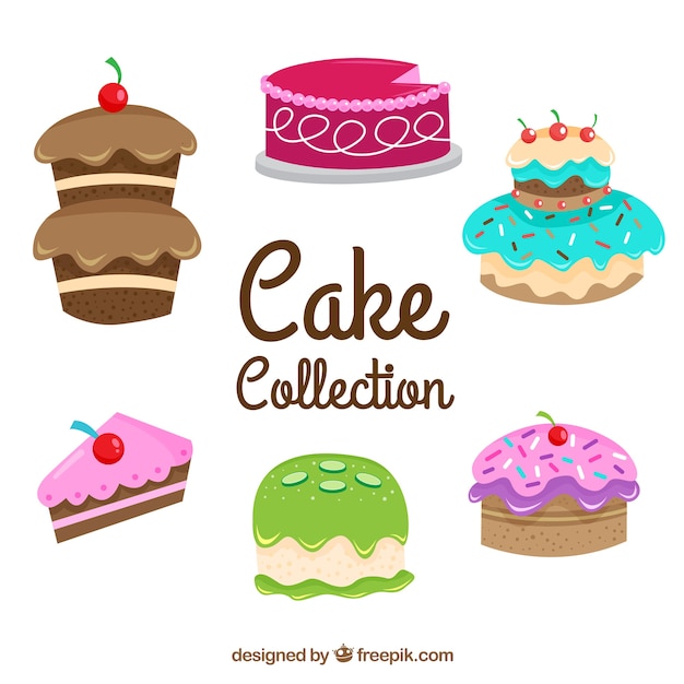 Free Vector Delicious Cakes Collection In Flat Style