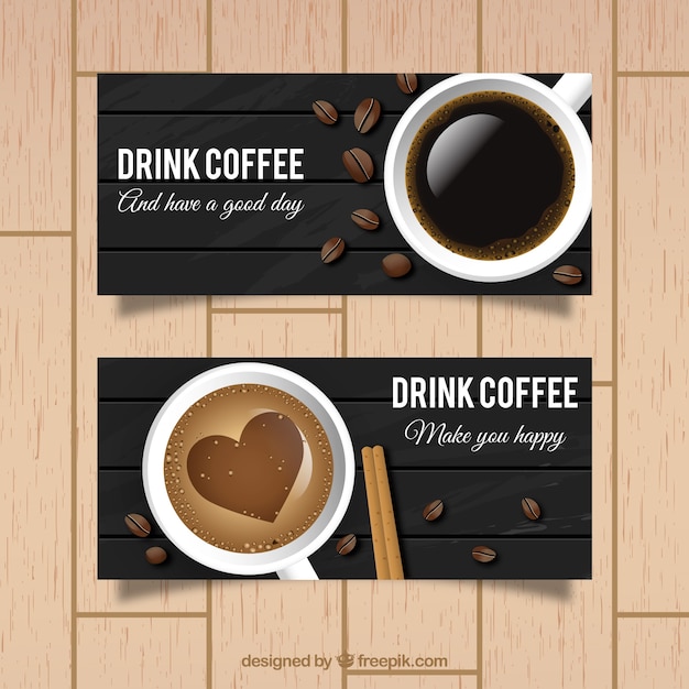 Download Delicious coffee banners Vector | Free Download