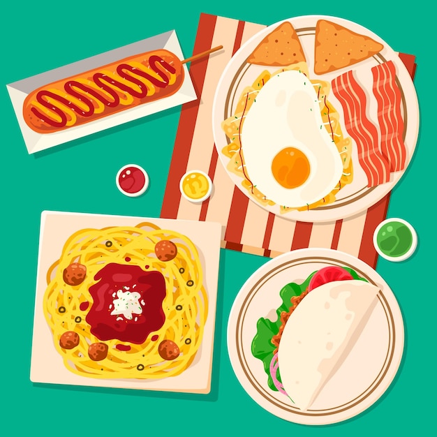 Free Vector | Delicious comfort food concept