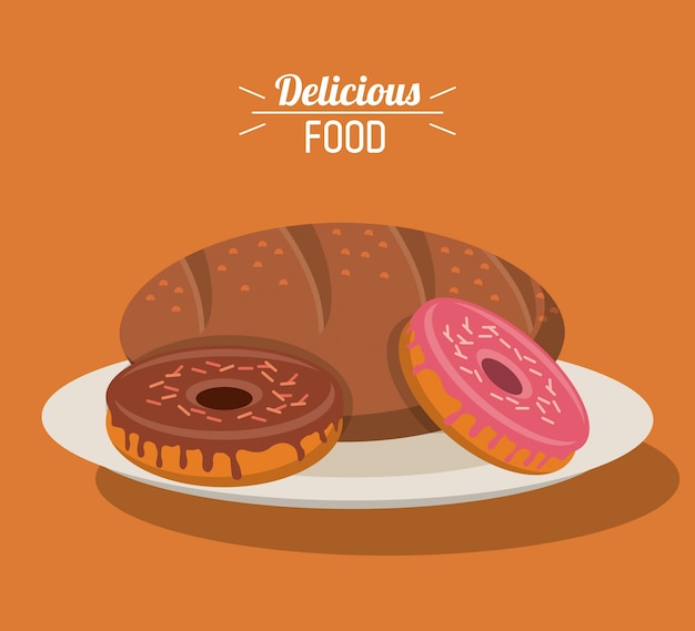 Premium Vector Delicious Food Bakery Dessert Donuts And Bread