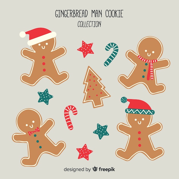 Free Vector Delicious gingerbread cookie collection