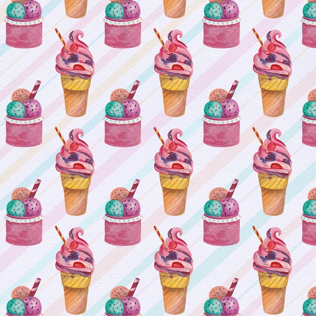 Delicious ice cream pattern background