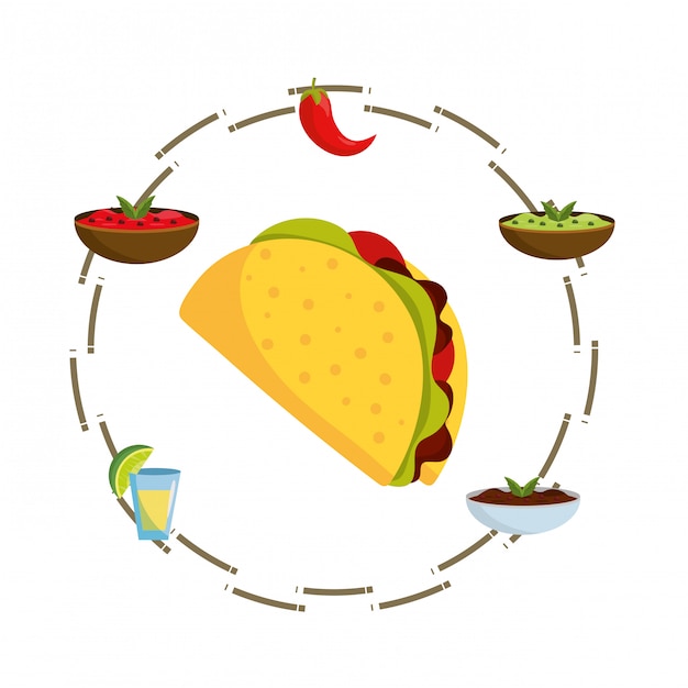 Premium Vector | Delicious mexican food cartoon