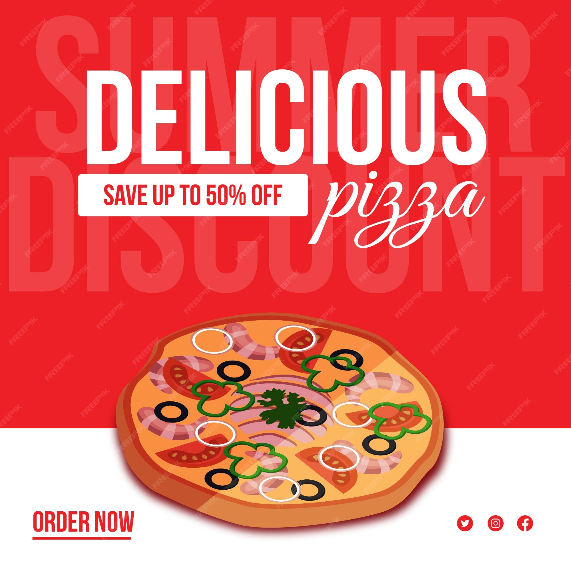 Premium Vector | Delicious pizza banner design template